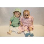 An Ideal composition baby doll and one other composition doll (2)