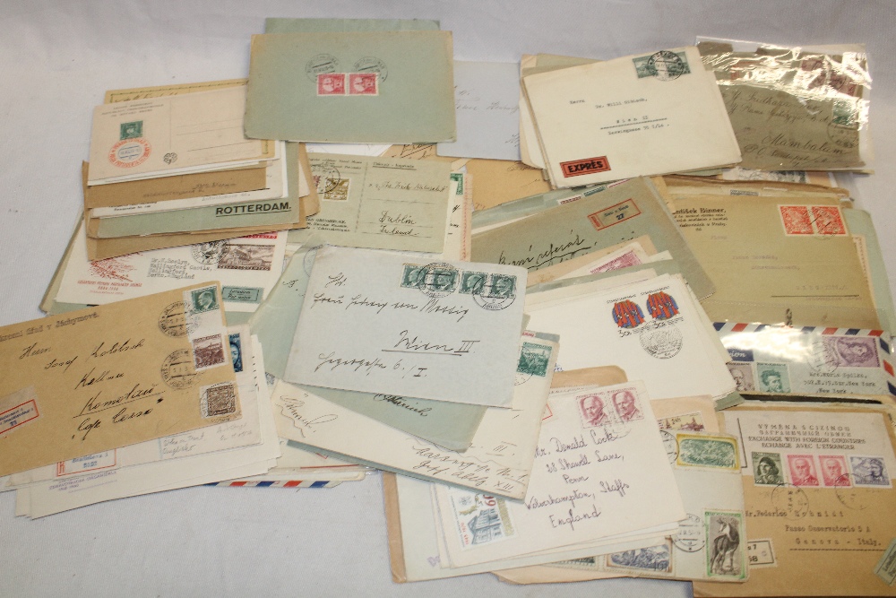 A collection of Czechoslovakia postal history including registered covers,