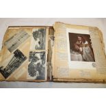 A scrapbook containing various newspaper extracts,