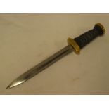 A modern hand-crafted Viking-style dagger with old Mauser 9½" bayonet blade and bronze mounted wood