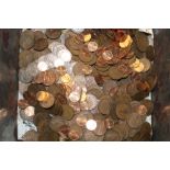 A large selection of mixed pre-decimal GB copper coinage