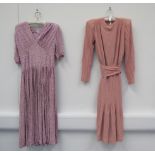 Two 1940's day dresses to include a Bourne & Hollingworth crepe, V shaped neckline,