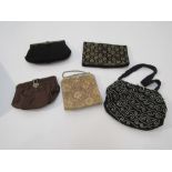 Five various early 20th Century evening bags