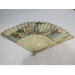 An 18th Century ivory and paper printed fan