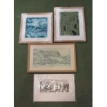 LAURIE RUDLING (XXI)- Three framed and glazed etchings- 'Home Port', 'La Corbiere Light',