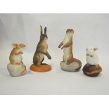 Two Renaissance World Wildlife series figures - Otter and Hare,