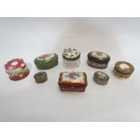 A Crown Derby Imari pill box, a Chinese enamel pill box,