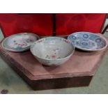 A collection of Chinese ceramics to include a large bowl, scalloped edged shallow bowls,