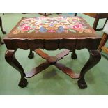 A George II style dressing table stool.