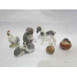 A collection of Royal Copenhagen figures to include; a mouse, a dappled pony, a kitten on its back,