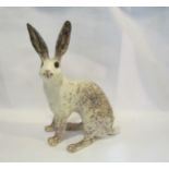 A Winstanley white seated hare a/f,