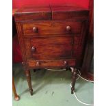 A George III mahogany gentleman's washstand the rising top and internal tilting rising mirror with