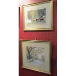 JEAN ALEXANDER (1911-1994): Two framed and glazed watercolours, "Spring Sunshine, Burston",