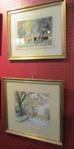 JEAN ALEXANDER (1911-1994): Two framed and glazed watercolours, "Spring Sunshine, Burston",