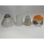 Four various 1920's glass light shades