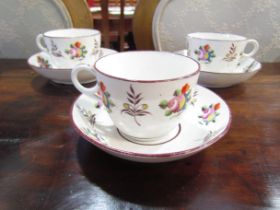 A quantity of 19th Century cups & saucers with floral decoration