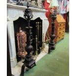 A pair of 18th Century style country manor steel andirons.