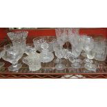 A quantity of 19th Century and later glassware including lead content tumblers and crystal glass