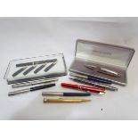 A selection of pens including, Osmiroid Calligraphy set,