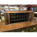 Circa 1860 a mahogany table top stationery cabinet the tambour front with working lock and key