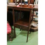 A George III mahogany two tier gentleman's washstand with single drawer,