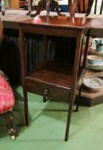 A George III mahogany two tier gentleman's washstand with single drawer,