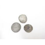 Three hammered silver short cross pennies of John (1199-1216) and Henry III (1216-72)