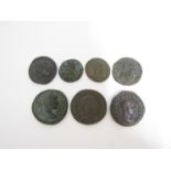 A collection of Roman style coins in bronze including Follis + AE 3 examples