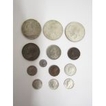 A small collection of coinage from Victoria to George VI,