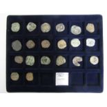 A collection of 20 Hispanic 'pirate' coins, some with counter marks.
