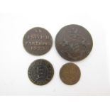 Ipswich tokens - 1670 farthing and a Robert Mannings 'God preserve the plough and sail'.