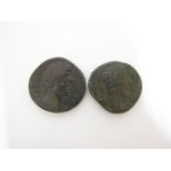 Two Roman bronze Sestertius Lucius Verus (161-169AD) and Commodus (177-192AD)
