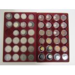 Two trays of mainly British 20th century coinage,