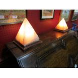 A pair of Himalayan rock salt table lamps