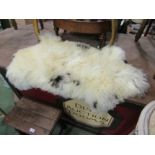 A sheepskin rug