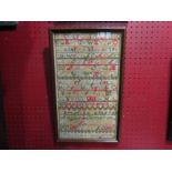 A 19th Century alphabet sampler,