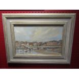 D COSSEY: "Harbour at Blakeney" Framed oil on board 18.5 X 29.