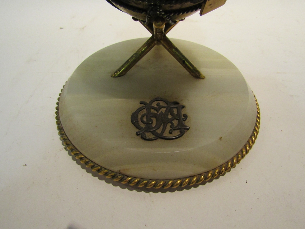 A 19th Century novelty desk timepiece as a kettledrum with ormulu mounts, - Image 3 of 4