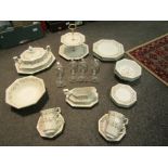 A Johnson Brothers "Eternal Beau" pattern part dinner and tea set including cake plate,