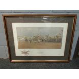 A framed and glazed limited edition Snaffles horse racing print "The Grand National,