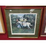 A framed and glazed limited edition print "Leading Lettice", pencil signed and numbered 88/500,