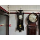 A late 19th Century Vienna regulator style wall clock,