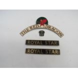 The Red Dragon live steam locomotive headboard,