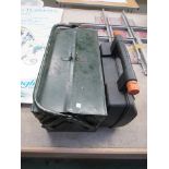 A canter lever tool box containing various model engineering equipment,