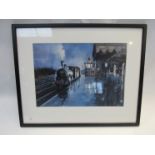 A framed and glazed print of Sible & Castle Hedingham Station,