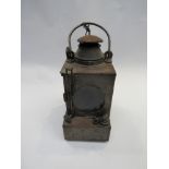 A S R signal lamp interior with brass burner, stamped to top S.