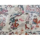 Two Chinese silk pictures,