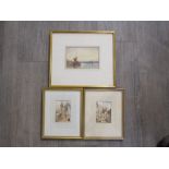 Three 19th Century watercolours including Continental town scenes,