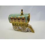 A Royal Crown Derby paperweight The Barrel top Gypsy Caravan 388/1250, gold stopper,