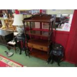 A William IV mahogany set of four tier shelves,